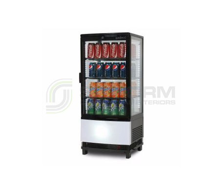 Bromic CT0080G4BC Black Curved Glass 80L LED Countertop Beverage Chiller | countertop-chiller-fridges