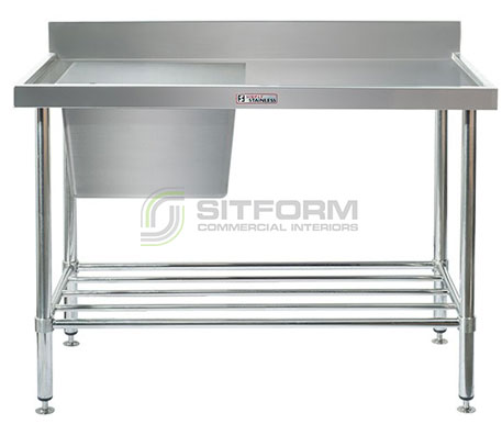 Simply Stainless SS05.7.1200.L Sink Bench with Splashback | Sink Benches