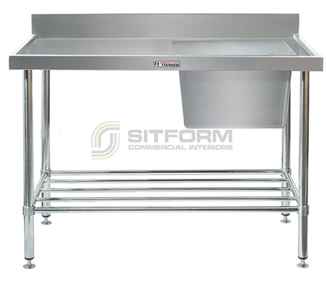 Simply Stainless SS05.7.1200.R Sink Bench with Splashback | Sink Benches