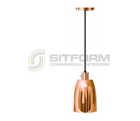 Hatco Corporation DL-600-CL/BCOPPER Decorative Heat Lamp Bright Copper Cord Mount | Heat Lamps | Restaurant & Kitchen Equipment